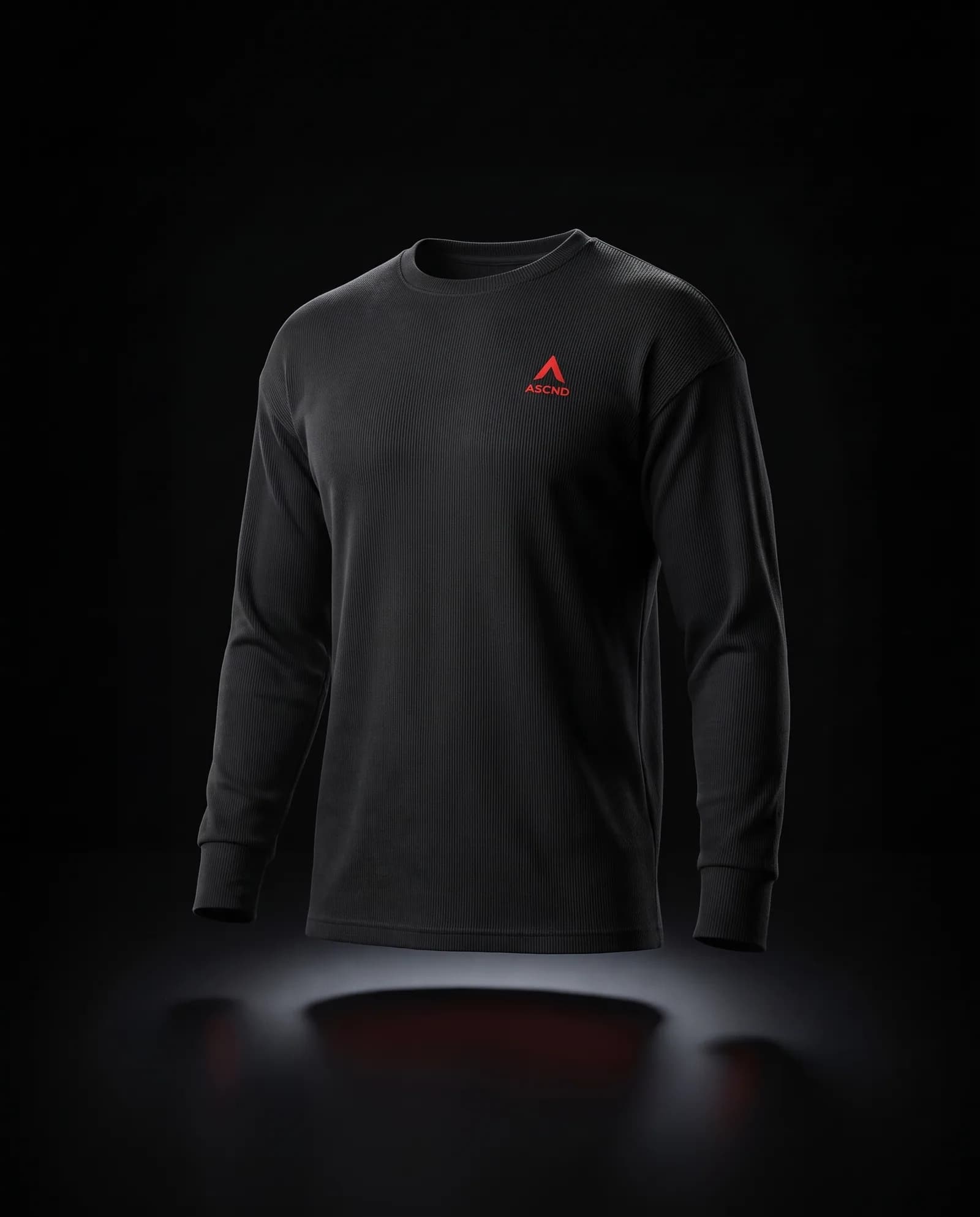 Range Long Sleeve — Ribbed cotton, thumbhole cuff.