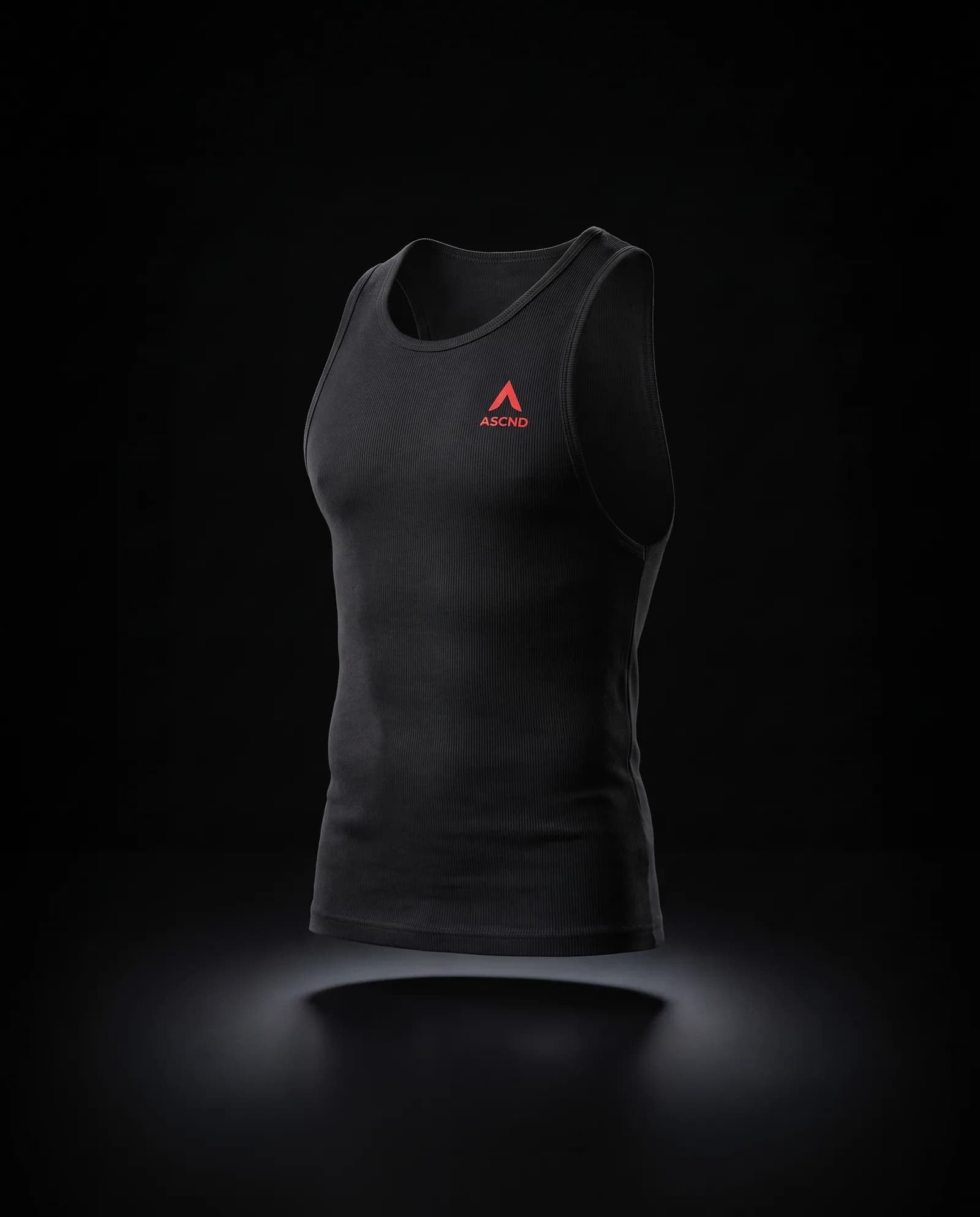 Rig Tank — Ribbed cotton, deep armhole.