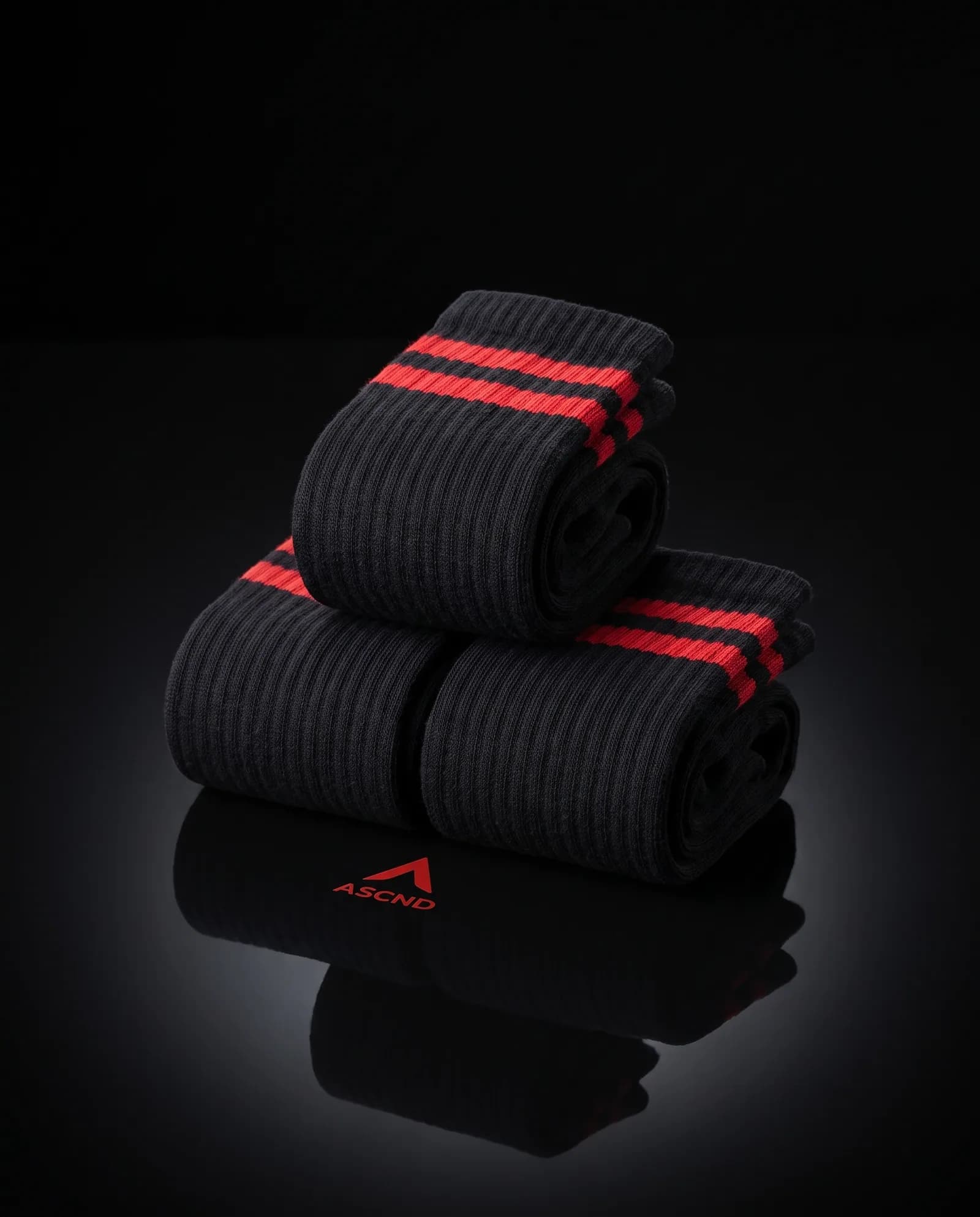 Traction Crew Socks — Three pairs, cushioned sole.